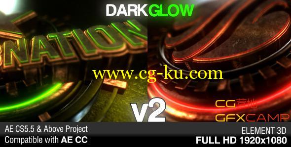 三维能量质感Logo Videohive Dark Glow Logo Reveal v2的图片1