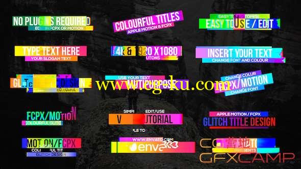 FCPX插件:彩色科技感信号损坏文字标题 Colourful Glitch Titles 2的图片1