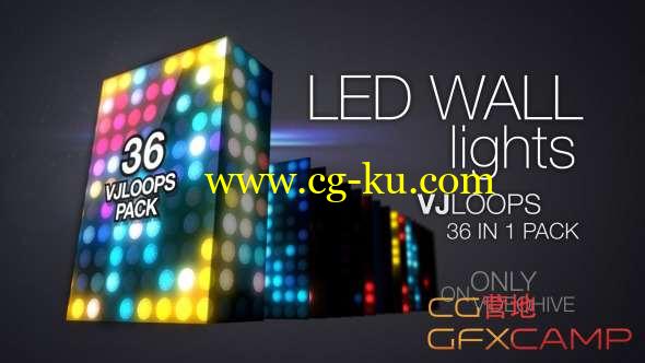 36组大屏幕闪光灯舞台高清视频素材 LED Wall Lights VJ Loops Pack的图片1