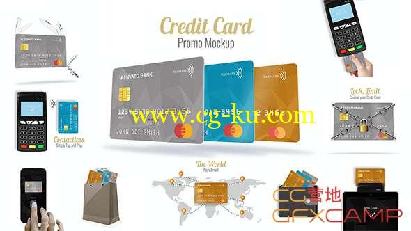 AE模板-银行信用卡宣传介绍片头动画 Credit Card Promo Mock-up的图片1