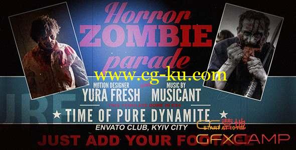 AE模板-恐怖丧尸视频包装片头 Horror Zombie Parade的图片1