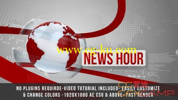 AE模板-现代质感地球新闻电视栏目包装片头 Global News Intro Title的图片1