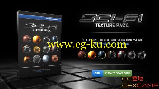C4D科幻材质包 MotionSquared – Sci-Fi Texture Pack for Cinema 4D的图片1
