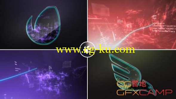AE模板-科技感穿梭Logo动画 Digital Vortex Logo的图片1