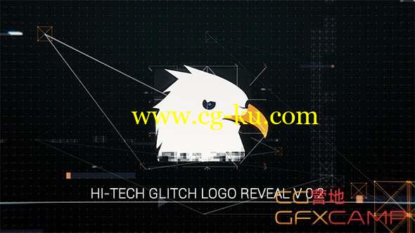 AE模板-科技感线条文字Logo动画 Hi-Tech Glitch Logo Reveal的图片1
