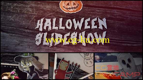 AE模板-万圣节桌面相册照片开场 Halloween Slideshow的图片1