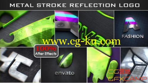 鲜亮钢铁质感Logo展示 VideoHive Stroke Metal Reflection Logo的图片1