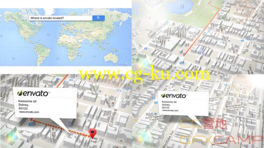 谷歌三维地图AE模板 VideoHive 3d Map Generator的图片1