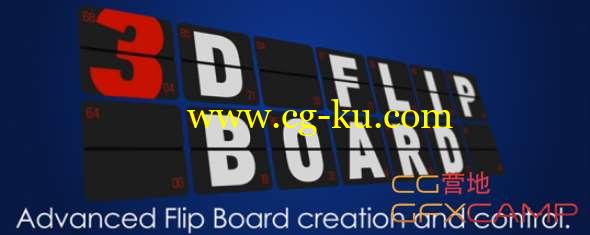 文字翻转转动板AE脚本 Aescripts 3D Flip Board v1.10 + 使用教程的图片1