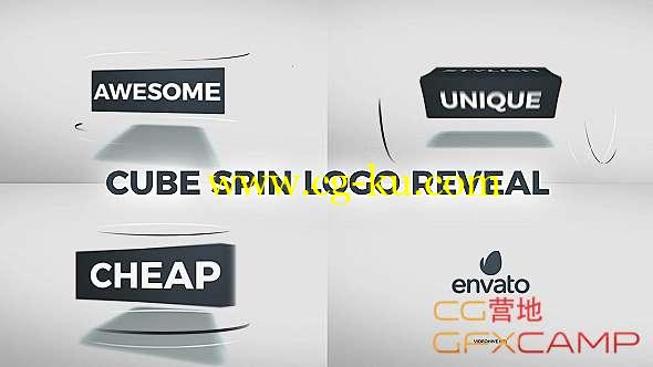 AE模板-方块翻转文字Logo动画 Cube Spin Logo Reveal的图片1