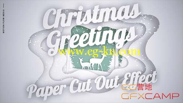 AE模板-圣诞节剪纸动画片头 Christmas Greetings - Paper Cut Out的图片1