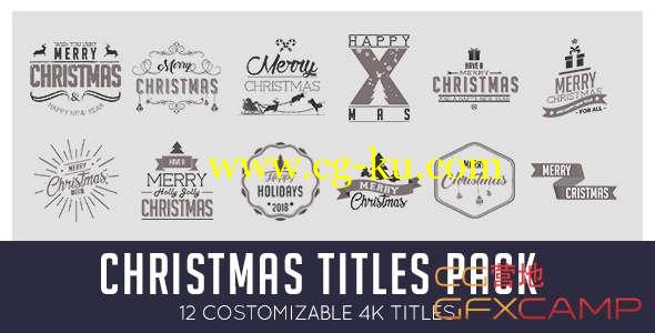 AE模板-圣诞节文字标题动画 Christmas Titles Pack的图片1
