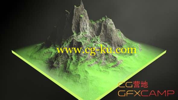 C4D高山建模教程 Cinema 4D - Creating a Rock Mountain Tutorial的图片1