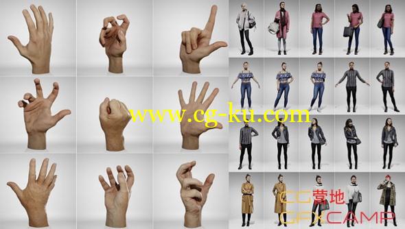 Anatomy 360专用男性手女性衣服模型素材  Male Hands + Female Clothing的图片1
