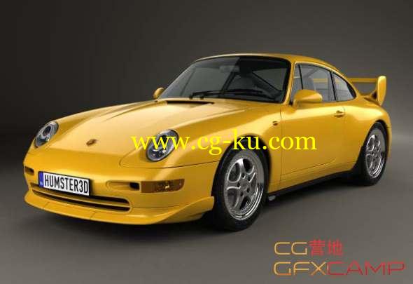 保时捷汽车3D模型 Hum3D - Porsche 911 Carrera RS Clubsport (993) 1995(C4D/FBX/OBJ/MAX等格式)的图片1