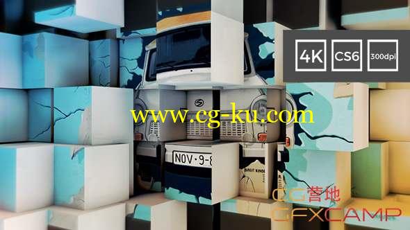 AE模板-三维方块墙翻转视频转场包装 3D Cubes Wall Slideshow in 4K的图片1