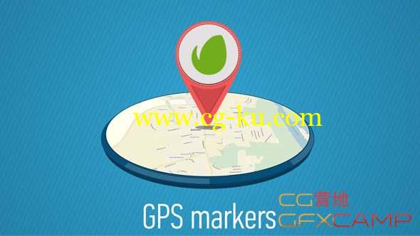 AE模板-卡通地图地点定位动画 GPS Markers Map的图片1