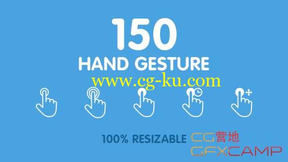 AE模板-卡通手势动画 150 Animated Hand Gestures的图片1