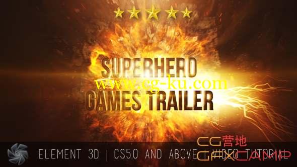 AE模板-大气三维破碎文字片头宣传片开场 Superhero Games Trailer - Cinematic Titles的图片1