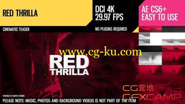 AE模板-大气复古视频宣传片 Red Thrilla 4K Cinematic Teaser的图片1