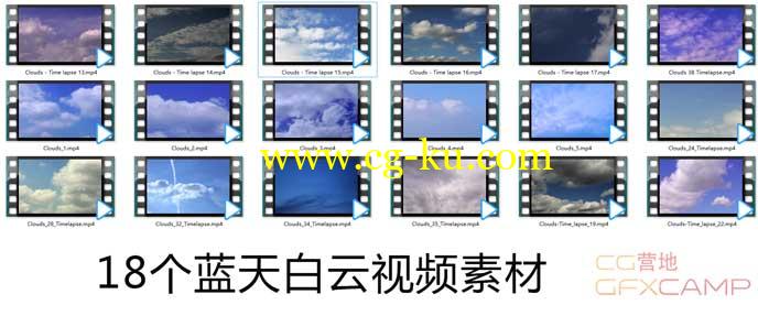 18个蓝天白云延时视频素材的图片1