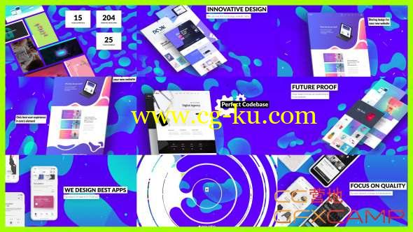 AE模板-时尚彩色活力网站宣传动画片头 Dynamic Website Agency Presentation的图片1