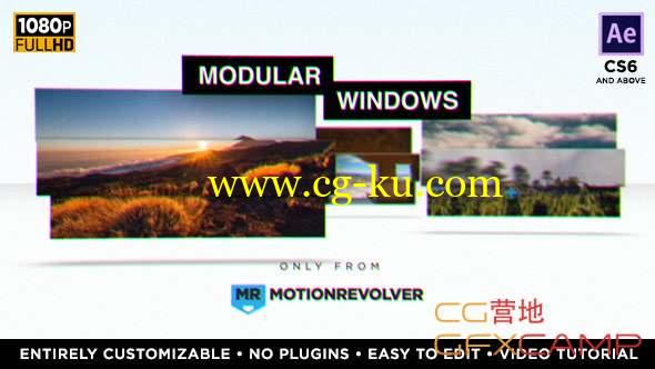AE模板-滑动幻灯片展示片头 Modular Windows Slideshow Presentation的图片1