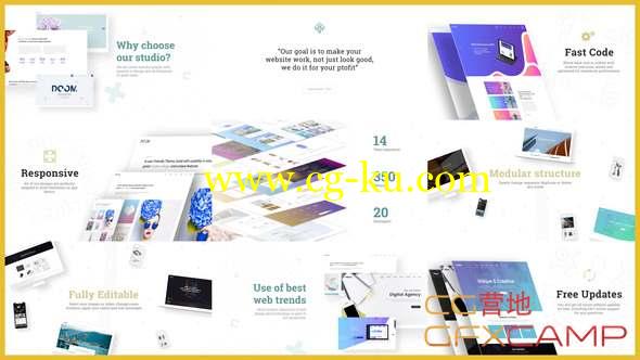 AE模板-简洁网站宣传展示动画 Minimal Website Agency Presentation的图片1
