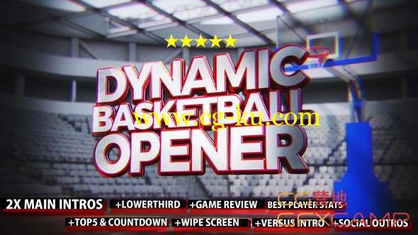 AE模板-篮球体育栏目包装片头 Dynamic Basketball Opener Intro的图片1
