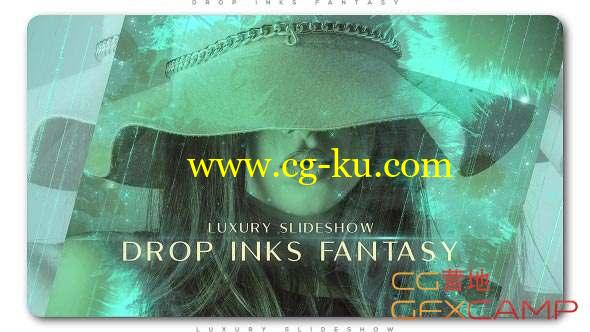 AE模板-水墨滴落散开幻灯片开场 Drop Inks Fantasy Luxury Slideshow的图片1