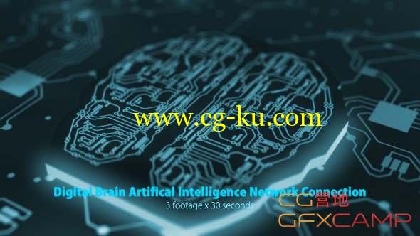 科技感芯片网络视频素材 Digital Brain Artificial Intelligence Network Connection Pack的图片1