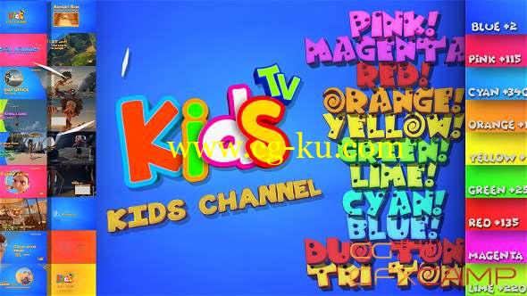 AE模板-儿童卡通文字包装片头 Kids And Family Channel Broadcast Graphics Package的图片1
