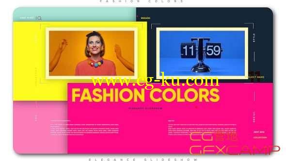 AE模板-彩色时尚图片视频包装片头 Fashion Colors Elegance Slideshow的图片1