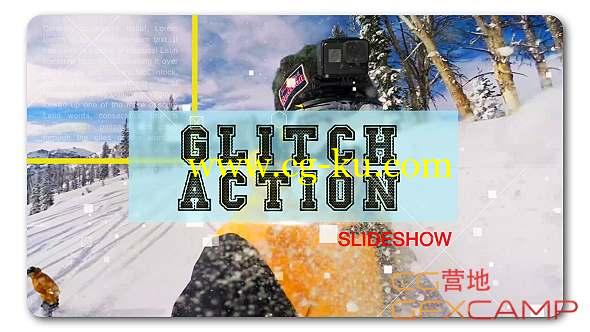 AE模板-信号损坏动感视频包装片头 Glitch Action Slideshow的图片1