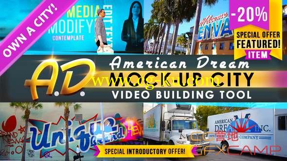 AE模板-城市街道广告牌合成宣传 AD - City Titles Mockup Business Intro的图片1