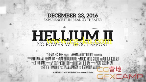 AE模板-文字标题视频宣传片头 Helium - Cinematic Trailer的图片1