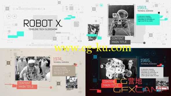 AE模板-科技感时间线图片介绍开场 Robot X. Timeline Slideshow的图片1
