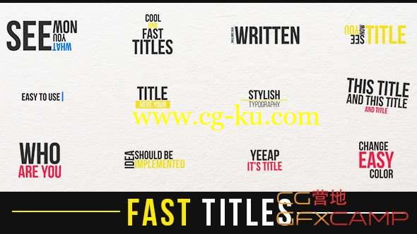 AE模板-快速文字标题排版动画 Fast Titles的图片1