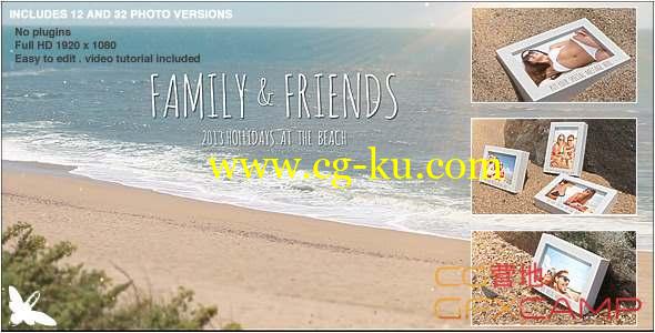 AE模板-沙滩相册照片展示片头 Beach Photo Slide的图片1