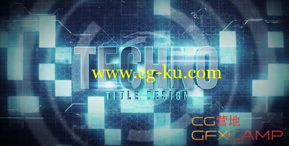 AE模板-科技感闪烁背景三维文字标题动画 Techno Title的图片1