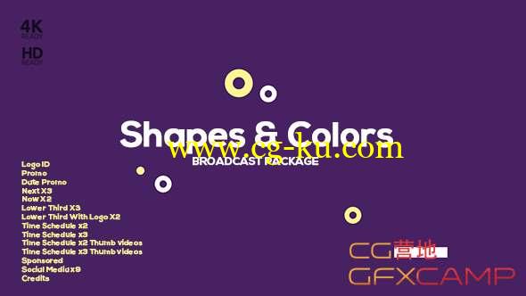 AE模板-时尚图形栏目包装 Shapes and Colors Broadcast Package的图片1