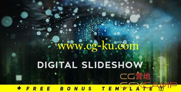 AE模板-科技感粒子图片展示开场 Cinematic Digital Slideshow的图片1