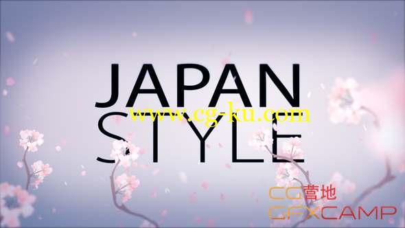 AE模板-日本樱花花瓣文字Logo动画片头 Japan Style Intro的图片1