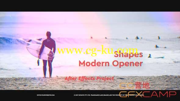 AE模板-现代感视频图片包装开场 Shapes Modern Opener的图片1