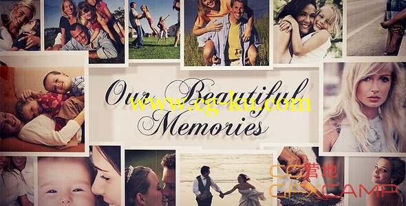 AE模板-回忆相册照片墙片头 Photo Gallery - Our Beautiful Memories的图片1
