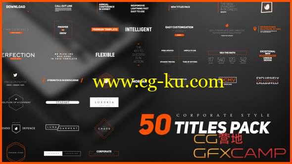 AE模板-简洁商务文字标题动画 50 Stylish Corporate Titles Pack的图片1
