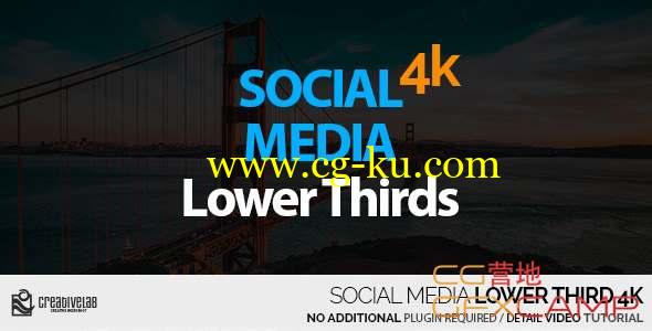 AE模板-社交人名字幕条动画 Social Media Lower Thirds 4K的图片1