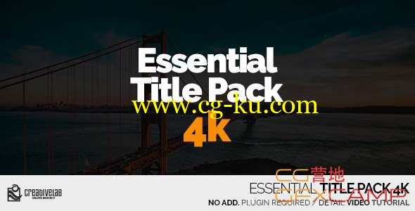 AE模板-100组4K文字标题动画 Essential Title Pack 4K的图片1