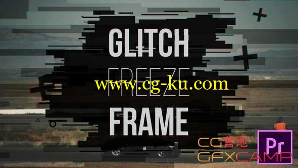 Premiere模板-信号损坏图形撕裂定格片头 Glitch Freeze Frame的图片1