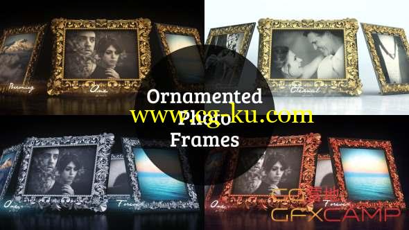 AE模板-奢华金属相框照片婚礼相册片头 Ornamented Photo Frames Gallery的图片1